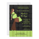 5x7 Modern Mod Mom Shopping Baby Shower Invitation