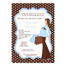 5x7 Modern Mod Mom Shopping Baby Shower Invitation