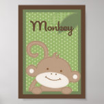 5x7 "Monkey" Jungle Safari Baby Bedding Wall Art Posters