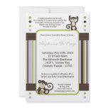 5x7 Monkey Time Zoo Animal Baby Shower Invitation