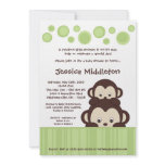 5x7 Neutra Baby Pop Monkey Baby Shower Invitation