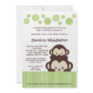 5x7 Neutra Baby Pop Monkey Baby Shower Invitation invitation