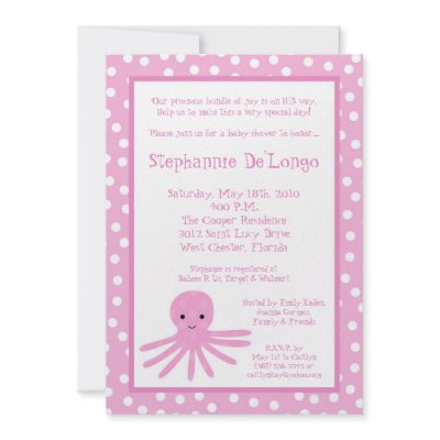 5x7 Ocean Sea Life Octopus Baby Shower Invitation by AnnLeeDesigns