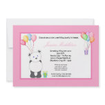 5x7 Panda Bear Balloons Birthday Party Invitation
