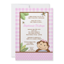 5x7 Papagayo Monkey Safari Baby Shower Invitation