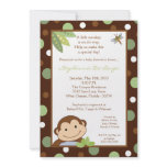 5x7 Papagayo Monkey Safari Baby Shower Invitation