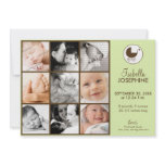 5x7 Photo Collage Lime Baby Birth Announcement