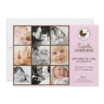 5x7 Photo Collage Pink Baby Birth Announcement