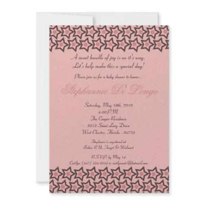 Pink Brown Baby Shower Invitations on 5x7 Pink Brown Rock Star Baby Shower Invitation By Annleedesigns