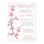 5x7 Pink Cherry Blossom Birthday Party Invitation