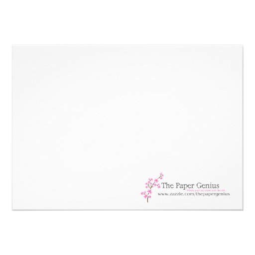 5x7 Pink Cherry Blossom Birthday Party Invitation