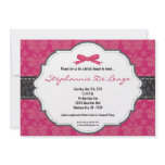 5x7 Pink Damask Cheetah Bridal Shower Invitation