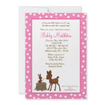 5x7 Pink Jungle Safari Zoo Baby Shower Invitation