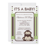5x7 Pop Monkey Neutral Jung Baby Shower Invitation
