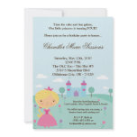 5x7 Princess Girl Castle Birthday Party Invitation