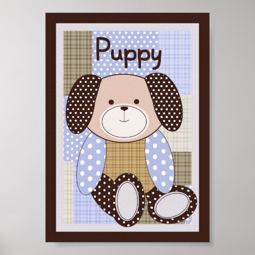 5x7 "Puppy" Graham Crackers Baby Bedding Wall Art Posters