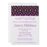 5x7 Purple Cheetah Print 16th Birthday Invitation