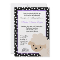 5x7 Purple Farm Sheep Birthday Party Invitation