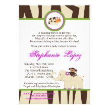 5x7 Purple Jacana Baby Shower Invitation