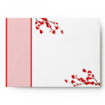 5x7 Red Cherry Blossom with Bar Envelope