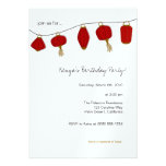 5x7 Red Chinese Lanterns Custom Invites