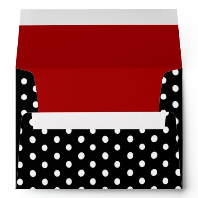 5x7 Red Inside Polka Dot Outside Envelope by AnnLeeDesigns