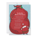 5x7 Red Santa's Bag Christmas Party Invitation