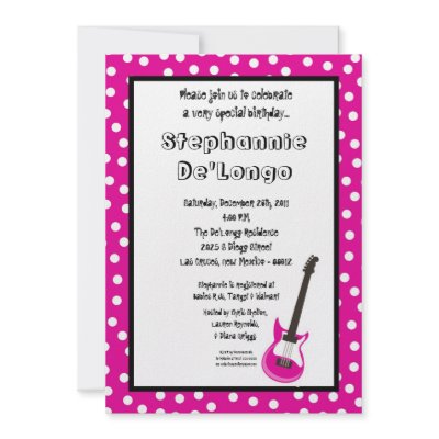 5x7 Rockstar Invitation by sadpandadesigns