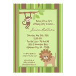 5x7 Safari Jungle Animal Birthday Party Invitation