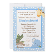 5x7 Safari Jungle ZooAnimal Baby Shower Invitation invitation