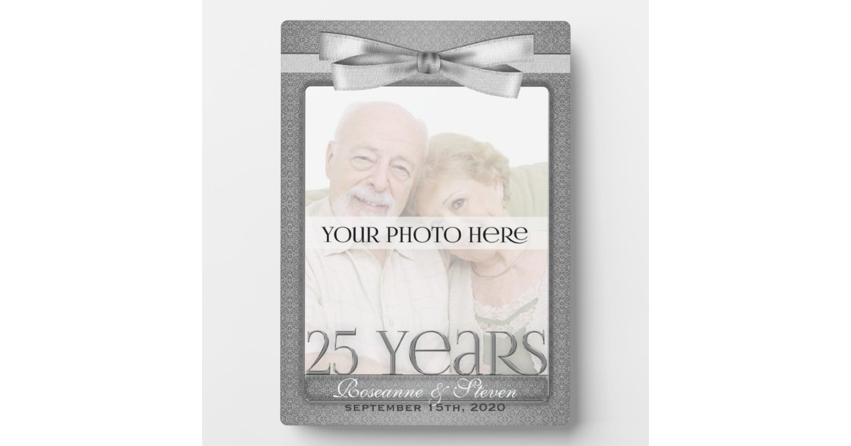 5x7 Silver 25th Wedding Anniversary Photo Frame Zazzle