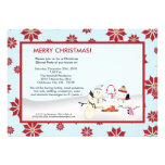5x7 Snowman Family Snow Christmas Party Invitation