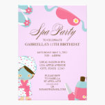 5x7 Spa Party Birthday Party Invitation invitations