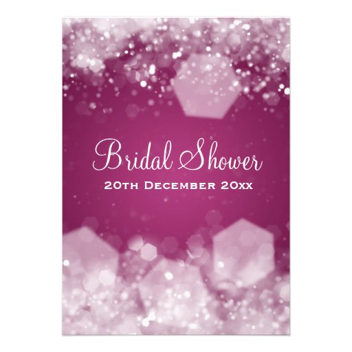 5x7 Sparkling Night Plum Elegant Bridal Shower Invites