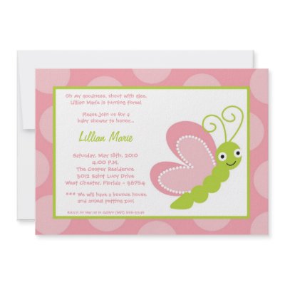 5x7 Spring Bugs Insects Birthday Party Invitation by AnnLeeDesigns
