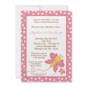 5x7 Spring Pink Butterfly Baby Shower Invitation