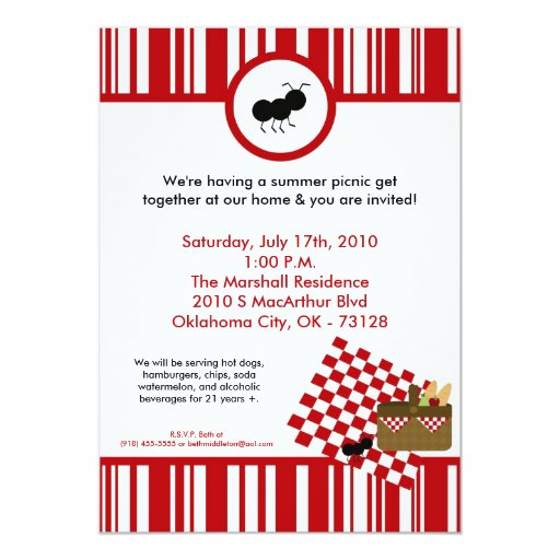 summer picnic invitations