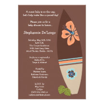 5x7 Surfer Baby Surf Boards Baby Shower Invitation