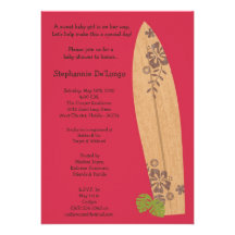 5x7 Surfer Baby Surf Boards Baby Shower Invitation