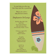 5x7 Surfer Baby Surf Boards Baby Shower Invitation