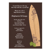 5x7 Surfer Baby Surf Boards Baby Shower Invitation