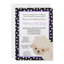 5x7 Sweet Purple Farm Sheep Baby Shower Invitation