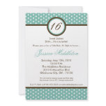 5x7 Tiffany Blu Polka Dot 16th Birthday Invitation