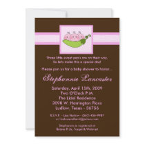 5x7 TRIPLET SweetPea in Pod Baby Shower Invitation