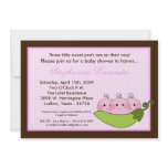 5x7 TRIPLET SweetPea in Pod Baby Shower Invitation