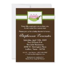 5x7 TRIPLET SweetPea in Pod Baby Shower Invitation