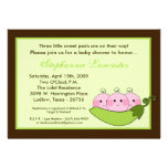 5x7 TRIPLET SweetPea in Pod Baby Shower Invitation