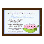 5x7 TRIPLET SweetPea in Pod Baby Shower Invitation