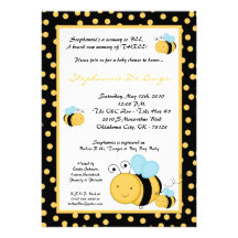5x7 TRIPLETHoney Bumble Bee Baby Shower Invitation