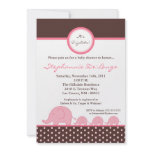 5x7 TRIPLETS Mod Elephant Baby Shower Invitation